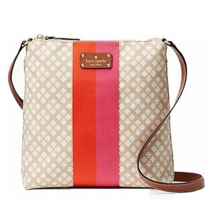 Kate Spade New York Victoria Crossbody Tan & Cream Jacquard Leather Trim